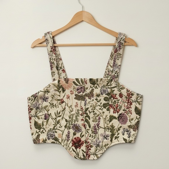 SHEIN Tops - Floral Women’s Bustier Crop Top